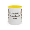 11oz Finnish Lapphund Dog Dad Mug, Yellow, front view