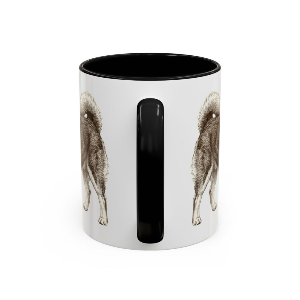 11oz Funny Finnish Lapphund Mug, Black, back view