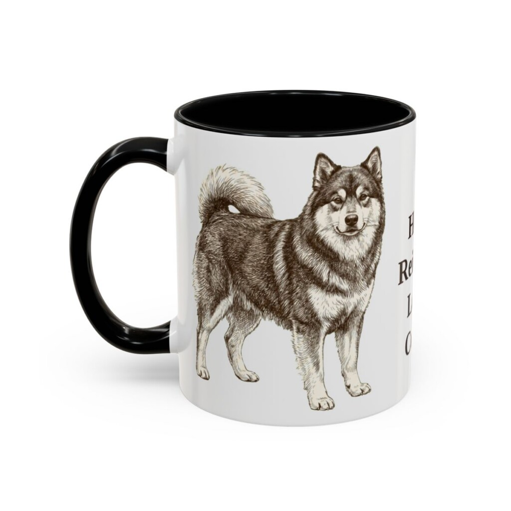 11oz Funny Finnish Lapphund Mug, Black, left side view