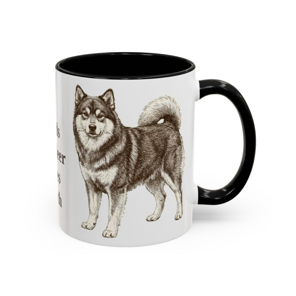 11oz Funny Finnish Lapphund Mug, Black, right side view