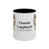 11oz Finnish Lapphund Latin Mug, Black, front view