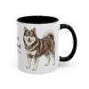11oz Finnish Lapphund Latin Mug, Black, right side view