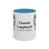 11oz Finnish Lapphund Latin Mug, Light Blue, front view