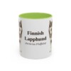 11oz Finnish Lapphund Latin Mug, Light Green, front view