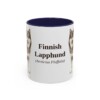 11oz Finnish Lapphund Latin Mug, Navy, front view