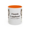 11oz Finnish Lapphund Latin Mug, Orange, front view