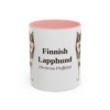 11oz Finnish Lapphund Latin Mug, Pink, front view