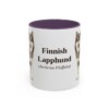 11oz Finnish Lapphund Latin Mug, Purple, front view