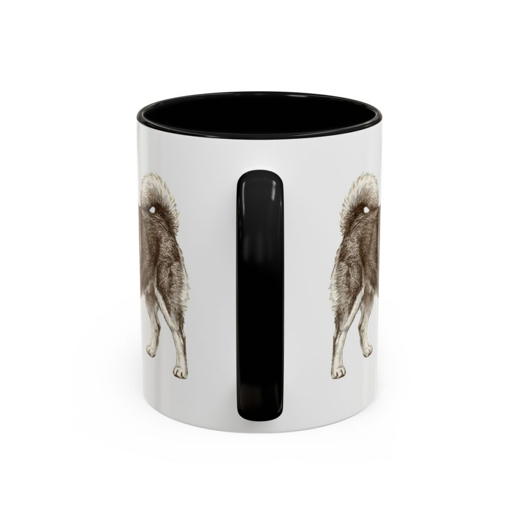 11oz Finnish Lapphund Mug, Black, back view