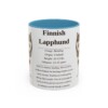 11oz Finnish Lapphund Mug, Light Blue, front view