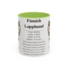 11oz Finnish Lapphund Mug, Light Green, front view