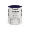 11oz Finnish Lapphund Mug, Navy, front view