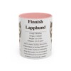 11oz Finnish Lapphund Mug, Pink, front view