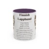 11oz Finnish Lapphund Mug, Purple, front view