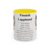 11oz Finnish Lapphund Mug, Yellow, front view