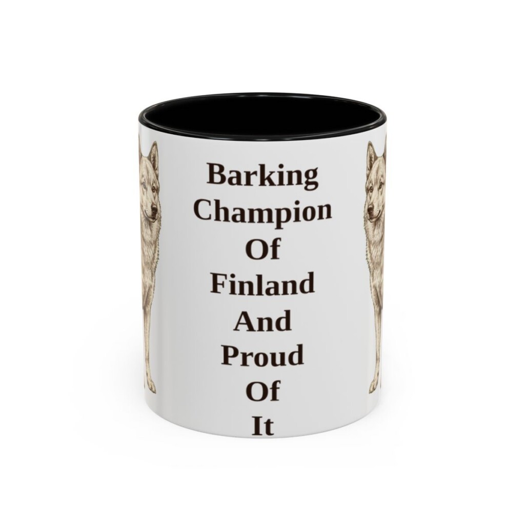 11oz-finnish-spitz-mug-humor-black-front 11oz Funny Finnish Spitz Mug, Black, front view