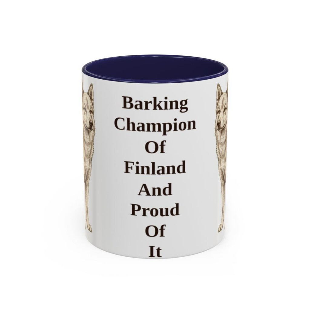 11oz-finnish-spitz-mug-humor-navy 11oz Funny Finnish Spitz Mug, Navy, front view