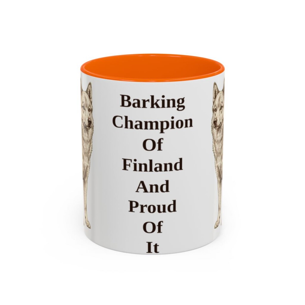 11oz-finnish-spitz-mug-humor-orange 11oz Funny Finnish Spitz Mug, Orange, front view