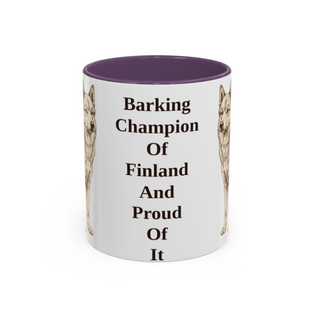 11oz-finnish-spitz-mug-humor-purple 11oz Funny Finnish Spitz Mug, Purple, front view