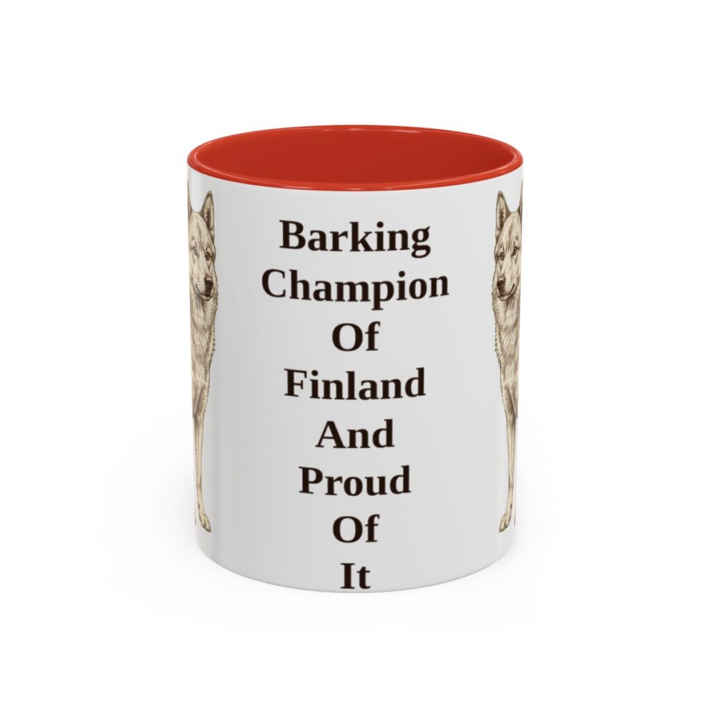 11oz-finnish-spitz-mug-humor-red 11oz Funny Finnish Spitz Mug, Red, front view