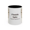 11oz Finnish Spitz Latin Mug, Black, front view