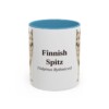 11oz Finnish Spitz Latin Mug, Light Blue, front view