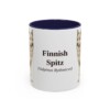 11oz Finnish Spitz Latin Mug, Navy, front view