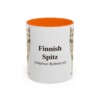 11oz Finnish Spitz Latin Mug, Orange, front view