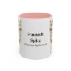 11oz Finnish Spitz Latin Mug, Pink, front view
