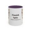 11oz Finnish Spitz Latin Mug, Purple, front view