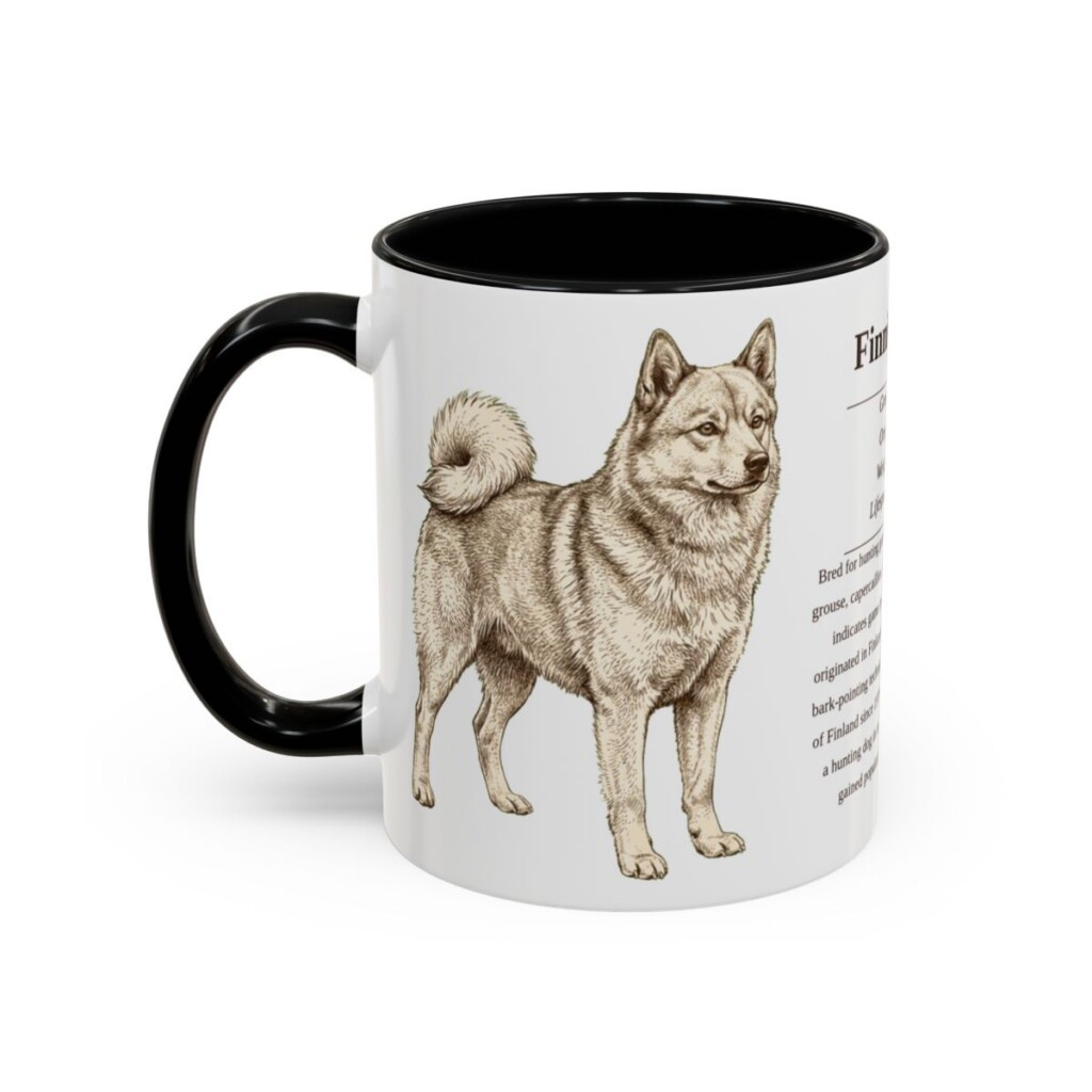 11oz Finnish Spitz Mug, Black, left side view