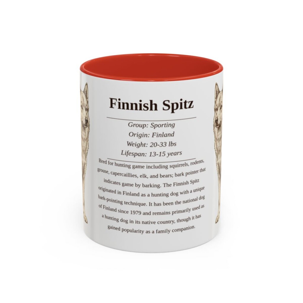 11oz Finnish Spitz Mug, Red, front view