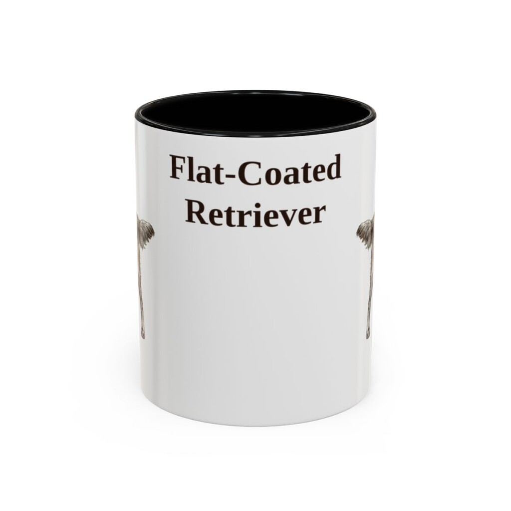 11oz Flat-Coated Retriever Mug, Black, front view