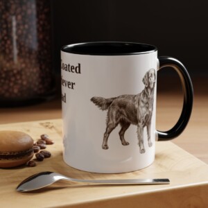 11oz Flat-Coated Retriever Dog Dad Mug, Black, lifestyle photo