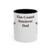 11oz Flat-Coated Retriever Dog Dad Mug, Black, front view