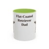11oz Flat-Coated Retriever Dog Dad Mug, Light Green, front view