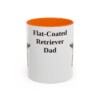 11oz Flat-Coated Retriever Dog Dad Mug, Orange, front view