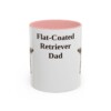 11oz Flat-Coated Retriever Dog Dad Mug, Pink, front view