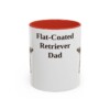 11oz Flat-Coated Retriever Dog Dad Mug, Red, front view
