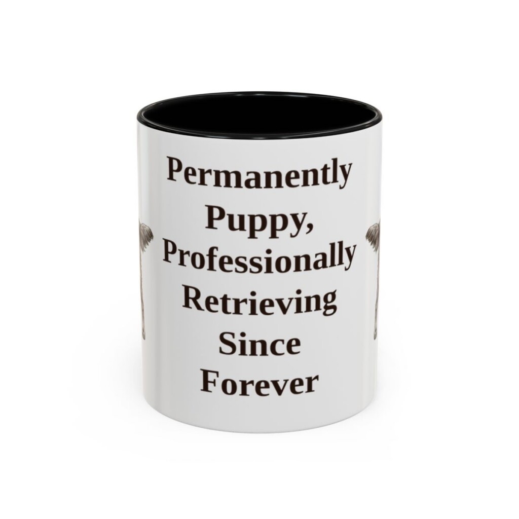 11oz Funny Flat-Coated Retriever Mug, Black, front view