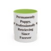 11oz Funny Flat-Coated Retriever Mug, Light Green, front view