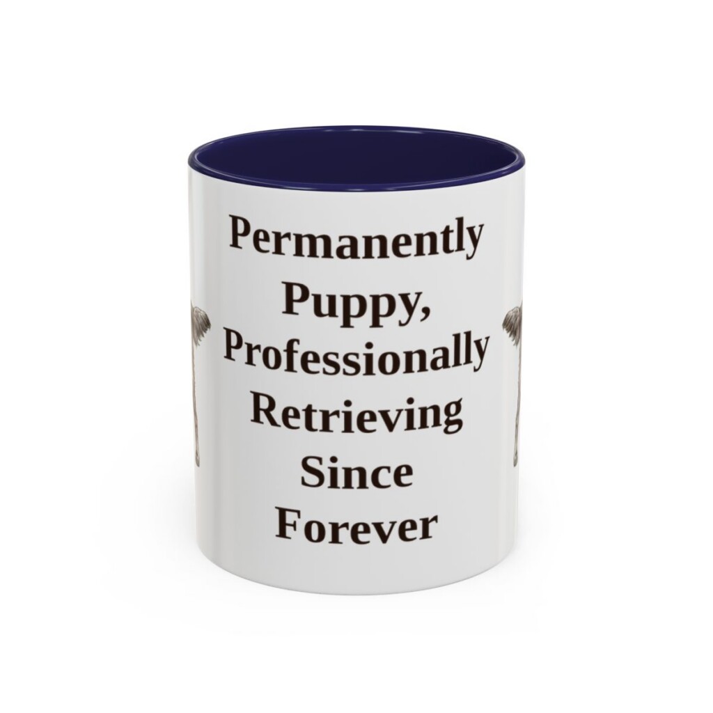 11oz Funny Flat-Coated Retriever Mug, Navy, front view