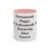 11oz Funny Flat-Coated Retriever Mug, Pink, front view