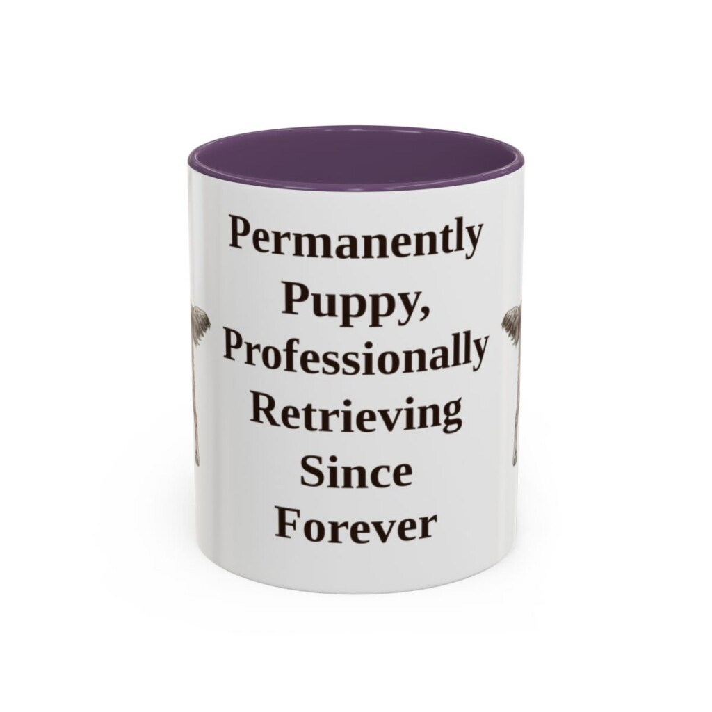 11oz Funny Flat-Coated Retriever Mug, Purple, front view
