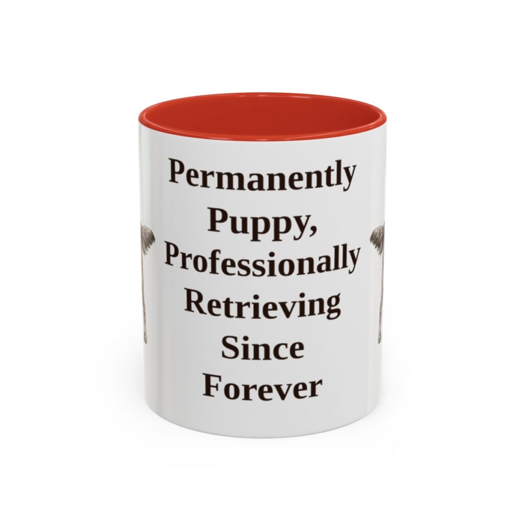 11oz Funny Flat-Coated Retriever Mug, Red, front view