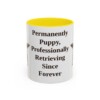 11oz Funny Flat-Coated Retriever Mug, Yellow, front view