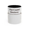 11oz Flat-Coated Retriever Latin Mug, Black, front view