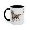 11oz Flat-Coated Retriever Latin Mug, Black, left side view