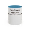 11oz Flat-Coated Retriever Latin Mug, Light Blue, front view