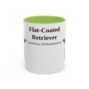 11oz Flat-Coated Retriever Latin Mug, Light Green, front view